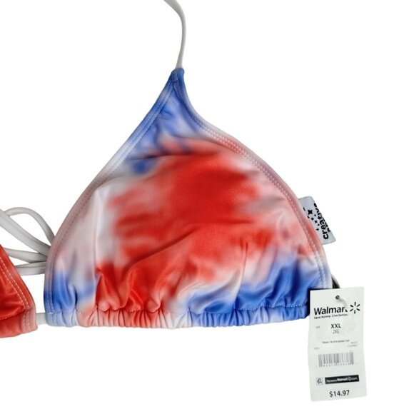 Creative Apparel Misses XXL Texas Tie Dye String Bikini Top - Picture 3 of 6